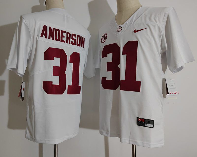 Men Alabama Crimson Tide #31 Anderson White Nike 2025 NCAA Jersey